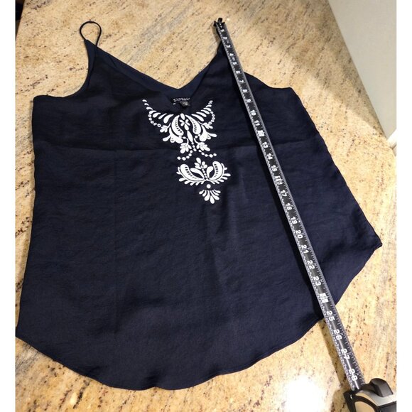 Epress Size M Blue Lined Embroidered Cami Tank y2k look - Picture 4 of 13